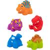 Idena 40617 - Set di giochi da bagno per bambini, 5 pezzi di giochi d'acqua con dinosauri animali in colori brillanti