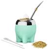 Cuopru Set di tazze Yerba Mate 5 in 1 di alta qualità, con zucca in acciaio inox (stelle glitterate, stile elefante carino), cannuccia Bombilla e set da tè da 153 g, regalo per donne che bevono caffè, tè