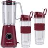 XSQUO Useful Tech 3 in 1 Shake & G - Frullatore per bicchieri, 500 W, con 2 bottiglie Shaker da 570 ml, base antiscivolo, coperchio con manico, 4 lame inox, adatto per lavastoviglie, frullati e smoothies