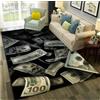 REIWAN Modello Di Soldi 3D Tappeto, Soggiorno Divano Decor Area Tappeto, Camera Da Letto Letto Antiscivolo Tappeto, Balcone Corridoio Pavimento Mat
