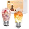BrightWish Cristalli Lampadina E27 LED Vintage, Luci di Cristallo Curative 4W 3000K Bianco Caldo, Lampadine Decorative, Lampada da Comodino, Luce Notturna per Meditazione e Relax, Confezione da 2