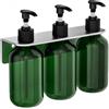 Feeshoppher Dispenser manuale di sapone da parete da 300 ml, con erogatore a pompa, con supporto, per shampoo, gel doccia e sapone liquido, struttura in plastica e acciaio inox, per bagno, cucina o