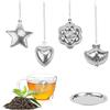 XUHN Infusore per Tisane 4 Pezzi Infusore Tè Filtro per Il tè in Acciaio Inossidabile 304 Lavabile con Catena di Estensione e Vassoio per Tè Sfuso Tisane Spezie Condimenti