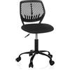 HJH Office Sedia girevole per bambini senza braccioli KID QB Sedia da ufficio per bambini, regolabile in altezza, sedia da scrivania che cresce con il bambino, nero