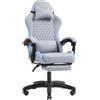 Mars Gaming MGC-X, Sedia Gaming Ergonomica, Tessuto Traspirante, Schienale Reclinabile e Altezza Regolabile, Braccioli Dinamici, Cuscino Cervicale e Lombare, Sedia Poggiapiedi Estensibile, Blu