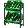 YITAHOME Scaffale per casse di bevande, per 4 scatole con metallo rinforzato e piedini regolabili, verniciatura antigraffio, scaffale per casse di birra, con apribottiglie e tutti gli strumenti, 75 x
