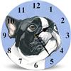 Horienteeon Orologio da parete in legno con bulldog francese, 25 cm, silenzioso, senza ticchettio, a batteria, per amanti dei gatti, orologio da parete rotondo per camera da letto, bagno, soggiorno,