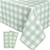 DIELOVEHUA 2 Pezzi Tovaglia Compleanno, Tovaglie a Quadri Verdi e Bianchi, Tovaglia Rettangolare, Tovaglie Antimacchia Impermeabile 137 x 274cm, per Festa di Compleanno, Tavola di Casa Festa, Picnic