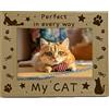 CREATCABIN Cornici Foto Gatto Cornice Legno Inciso Memoriale in Legno Naturale Adatto A 4x6 Ritratto Orizzontale Animali Domestici Famiglia Amante Gatti Regalo Decorazione Tavolo per La Casa