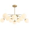 KCO Lampadario con Sfere Moderno, 10 Luci Sputnik Plafoniera Soffitto Vintage, Lampadario da Soffitto Dorato per Soggiorno Camera da Letto Cucina