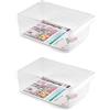 Acan Tradineur - Confezione da 2 cassetti organizer riutilizzabili per frigorifero n. 9 in polistirolo, contenitore in plastica trasparente, 10 x 19,5 x 29 cm
