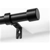 Joydeco Set di aste per tende regolabili, colore nero, 76-114 cm, asta decorativa con tappo in alluminio, per doccia, camera da letto, soggiorno DEY2A