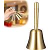Uoimky Campanello a mano in ottone, campanello da tavolo per la cena, campanella di Natale, campanella di servizio per scuola, chiesa, servizio alberghiero, preghiera per meditazione