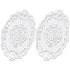AOZUO 2 pcs tovagliette retrò in pizzo francese, tovagliette con ricami floreali squisiti, centrini all'uncinetto, sottobicchieri centrini, tappetini per vasi per la decorazione domestica (45 x 28 cm)