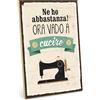 TypeStoff Targa in legno con aforisma - Ne ho abbastanza, vado a cucire - In stile vintage con frase, articolo da regalo e decorazione a tema accessori per cucire - HS-00114-IT