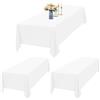 Teruntrue Confezione da 2 tovaglie rettangolari bianche, 153 x 260 cm, in poliestere bianco, impermeabili, per tavoli da 1,8 m, lavabili per feste, matrimoni, buffet, campeggio, ristorante (152,4 x