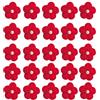 Jtnohx Toppe Floreali Lavorate A Maglia，Fiori All'Uncinetto Applique,25 Pezzi Di Fiori Fatti A Mano All'Uncinetto Per L'Artigianato,Abbellimenti Floreali A Maglia Di 3cm Per L'Artigianato Fai Da Te（Rosso）