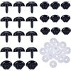 GORGECRAFT 30 pz Nasi per Bambole In Plastica Neri di Sicurezza Cucire Naso per Cane con Rondelle Forniture per Orsacchiotti All'Uncinetto per Cuccioli di Orso Burattini Peluche Animali di Peluche Acc