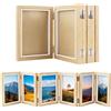 Neikafan Cornice Foto Pieghevole 6 in 1 per 6 Foto 10x15 cm, Portafoto Multiplo in Legno con Vetro Cornice 3D per Tavolo, Regalo per Casa, Foto Collage Memoriale per Famiglia per Regalo di Nozze
