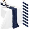 Pesonlook 8 pezzi tovaglia da formaggio, colore blu navy, 45 x 275 cm, decorazione da tavolo boho garza, per matrimoni, addio al nubilato, baby shower e compleanno