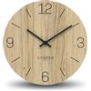 Cander Berlin MNU 2725 D - Orologio da parete in legno, silenzioso, 25 cm, con impiallacciatura di quercia, vintage, senza ticchettio, cucina, soggiorno analogico