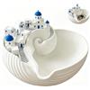 Generico Ciotola portaoggetti di Santorini, organizer per chiavi dell'isola greca stampata in 3D, ciotola conchiglia da costruzione a cupola blu, vassoio decorativo in stile architettonico (1pc)