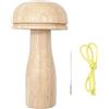 zalati Kit per rammendo funghi in legno con manico forte e curvatura graduale per cucire fili, calzini, maglioni, pantaloni, cappelli, sciarpe