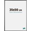 yd. Your Decoration - Cornice 35x50 cm - Nero Lucente - Decorativa Parete in Alluminio con Vetro in acryl - Antiriflesso - 35x50 Cornice - Kent
