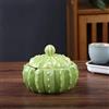 GDJSMIN Posacenere In Ceramica - Design Personalizzato A Forma Di Cactus Posacenere Da Esterno Grande Con Coperchio A Prova Di Odore, Anti Cenere Volante Con Posacenere Con Coperchio Accessori Per La Decor