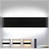 Lightsjoy 28W Applique da Parete Interno LED Dimmerabile con Telecomando | 2700K-6500K Regolabile, 40cm Nero, Lampada da Parete Moderno, per Scala Soggiorno Camera da Letto