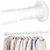 Aiitomg Asta Appendiabiti Estensibile, Barra Appendiabiti con Kit di Montaggio Incluso, Asta per Armadio Appendiabiti per Armadio e Guardaroba, Bianco, 29-40 cm (Diametro 25 mm)