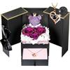 ADDWel Regalo Mamma Compleanno, Rosa Stabilizzata Eterna Orsetto con Ti Amo e Collana, Regalo di Compleanno Festa della Mamma Donne, Fidanzata, Moglie
