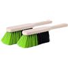 Garronda Set da 2 Scopa corta in legno con setole sintetiche, spazzola maneggevole per casa e giardino, ideale per polvere ed piccoli residui, compatibile con scopa e paletta GD-0011 (Nero/Verde)