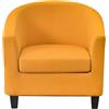 WWQQKJ Copripoltrona 1 Posto Chesterfield Elasticizzato 2 Pezzi Tinta Unita Fodere Poltrona da Cocktail Antiscivolo con Coprisedile per Bar Soggiorno Camera da Letto Club(Oro)