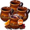 KADAX Bicchieri per vin brulé, 250 ml, set da 4 pezzi, con manico, per vin brulé, in ceramica, fatti a mano, in ceramica, tazze per vin brulé in argilla, tazze di Natale