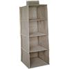 GUTE LINES Organizer Armadio da Appendere, Mensole da Armadio, Portatutto con 4 Scomparti, Per Vestiti, Cappello, Calze, Mutande, Asciugamani, 80 x 30 x 30cm (marrone chiaro)