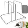 GZjiyu Supporto per Tagliere, Porta Taglieri in Acciaio Inox con un Tappetino Antigoccia per Taglieri Piatti Teglie da Forno(13 x 10 x 9 cm)