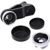 VILLCASE Set 3 in 1 Obiettivi per Smartphone Argento Lente Grandangolare e Macro in Alluminio per Fotografia su Cellulari