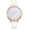 SHENGKE Semplicità Creativa Orologio da Polso per Donne - Vera Pelle Elegante (K0056L-Rosegold-Shell Dial)