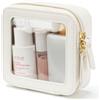 Popvibe Beauty case trasparente da viaggio per cosmetici, borsa da toeletta trasparente con cerniera, organizer portatile per trucchi da viaggio, borsa compatta per auto per oggetti essenziali,