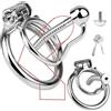 Generico Asta di sondaggio cava liscia in acciaio inossidabile, dilatatore maschile squisito per una facile minzione con anello di ritenzione, 3 misure opzionali -D59IT (M, 55mm ring)