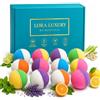 Lora Luxury Set 12 Bombe da Bagno LORA LUXURY - Sfere Effervescenti Colorate e Profumate - Idea Regalo Donna Elegante - Esperienza Spa a Casa