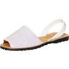 C.Ortuño Avarcas - Sandali estivi da donna in vera pelle, con glitter Espandrillos Menorquinas Menorca (bianco, sistema di misura delle scarpe, per adulti, donne, numerico, M, 38)