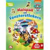 Nelson PAW Patrol Mitmachbuch: Malspaß mit Fensterstickern: Mehr als 20 Ausmalbilder und große, ablösbare Sticker | Für Kinder ab 3 Jahren