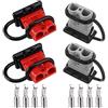 GTIWUNG 4PCS Connettori di Alimentazione 50A 600V, Connettore di Batteria, Batteria a Connessione Rapida 50A Cavo di Cablaggio per Auto, Winch Trailer Verricello, Rosso & Grigio