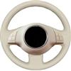 MEWANT Coprivolante in Pelle Beige Traspirante Cucito a Mano per Fiat 500 2007-2015 / 500e 2014-2018 / 500C 2014-2017 - Accessori per Volante