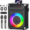 JYX Karaoke per Adulti, 380W Potenza Altoparlanti Karaoke Professionali con 2 Microfoni Wireless e Luci DJ Feste, Sistema PA Portatile Compatibile con TWS/AUX/FM/USB/TF/Radio FM/REC