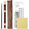 Heysland Discant Recorder Professionale Staccabile ABS Soprano 8 Fori Stile Barocco Registratori Strumento con Pollice Resto Borsa di Immagazzinaggio Diteggiatura Grafico Aula Strumenti a Fiato Caffè