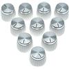 KAISH, 10 manopole per amplificatore di chitarra, con incastro push-on, colore: bianco con rivestimento cromato, per amplificatori Marshall - Diametro 6 mm