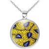 So Sweet Collana cabochon, collana illustrata cera africana, Regalo di Natale per idea regalo moglie - San Valentino- regalo di compleanno - argento antico (ref.66a).